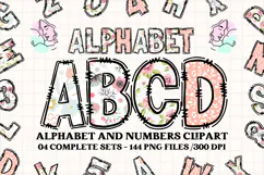 Mother's Day Alphabet clipart, mother’s day letters doodle Product Image 1