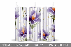 Crocus Tumbler Design. Spring Flowers Tumbler Sublimation Product Image 1