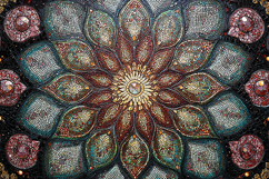 Colorful Mosaic Mandala Decorative Art Background Product Image 1