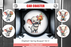 Car Coaster Elephant Spring Bouquet Product Image 1