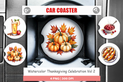 Thanksgiving Celebration Car Coaster Product Image 1