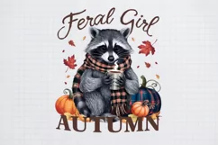 Retro Fall PNG Sublimation, Feral girl autumn 2 Product Image 1