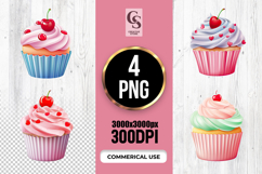 Cute Valentine Cupcake Dessert Clipart Sublimation SVG PNG Product Image 1