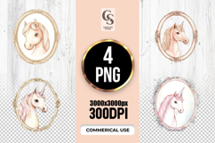 Vintage Unicorn Frame Clipart Sublimation PNG Product Image 1