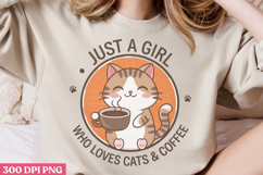 Just A Girl Who Loves Cats PNG, Funny Cat Sublimati Product Image 2