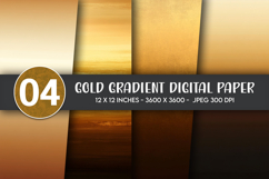 Gold Gradient Digital Paper Product Image 1
