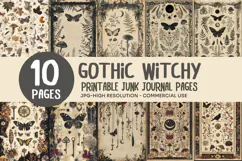 Dark Botanical Junk Journal Pages Product Image 1