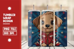 Patriotic dog 4th of July Tumbler Wrap Design Product Image 1
