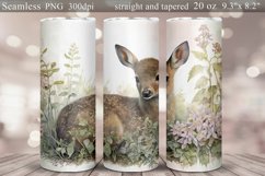 Cute Deer Tumbler Sublimation | Watercolor Tumbler Wrap Product Image 1