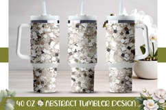 White Tumbler Sublimation, White Glitter 40 Oz Tumbler PNG Product Image 1