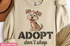 Adopt dont shop PNG, Sarcastic Cartoon Dogs Sublimation PNG Product Image 2