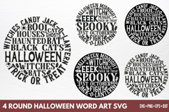 Round Halloween word art SVG Product Image 1
