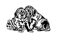 Mastife dog/Two Mastife/Dog Svg/Png/Jpg/Ai/Vector pet Product Image 2
