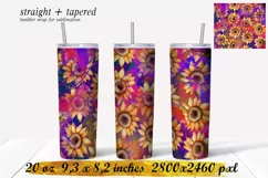 Sunflower Tumbler sublimation ,20 oz skinny tumbler Product Image 1