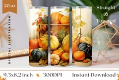 Pumpkins Tumbler Sublimation Design, Farmhouse Sublimation Product Image 1