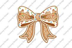 Gingerbread Coquette Bow Christmas PNG Product Image 1