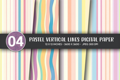 Pastel Vertical Lines Digital Paper Product Image 1