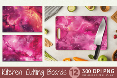 Hot Pink Galaxy Cutting Boards sublimation Design Product Image 1
