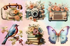 Watercolor Pastel Vintage Clipart Bundle Product Image 2