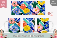 Pop Art Flowers Mug Template, Floral Mug Sublimation Design Product Image 1