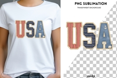 USA Patch Letters PNG | Nautical Patriotic USA Design Product Image 1