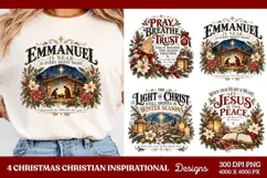 4 Christian Christmas PNG Designs, 4 Christian Inspirational Product Image 1