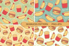 Fast food seamless pattern PNG, JPG Digital Paper Product Image 1