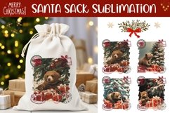 Vintage Winter Bear Santa Sack Designs, Christmas Gift Bag Product Image 1
