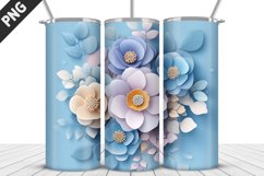 3D Flowers Tumbler Wrap | Sublimation Design | Tumble PNG Product Image 2