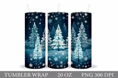 Christmas Tree Tumbler Design. Winter Forest Tumbler Wrap Product Image 1