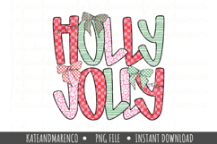 Holly Jolly PNG | Preppy Christmas Coquette Sublimation Product Image 1