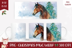 Watercolor Christmas Horse Mug, Winter Animals Mug Product Image 1