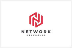 Hexagon Letter N Logo Design Vector Template Product Image 1