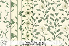 Floral digital paper, background clipart Product Image 1