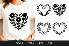 Floral Heart Love Design SVG PNG Product Image 1