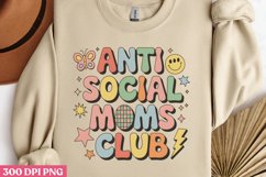 Anti social mom&#039;s club PNG,Retro Mama Sublimation Product Image 2