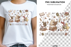 Just a Bookish Goose PNG Sublimation | Cute Reading Goose Product Image 1