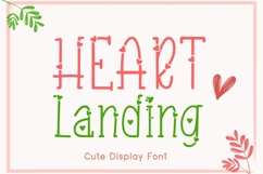 Heart Landing - Cute Valentine Display Font Product Image 1