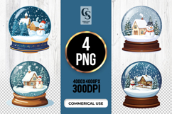 Snow Globe House Clipart Sublimation PNG Product Image 1