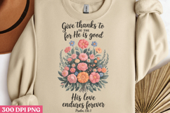 Give thanks to the Lord, PNG, Christian Bible Verses Sublima Product Image 2