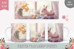 Easter Basket Mug Wrap, Cute Easter Mug Template Product Image 1