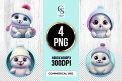 Cute Winter Bunny Clipart Sublimation PNG Product Image 1