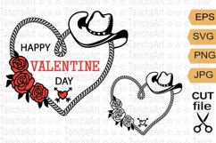 love cowboys svg cut printable, Cowboy Valentine day svg png Product Image 1
