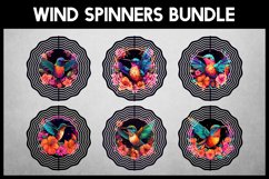 6 Rainbow Hummingbird Wind Spinner Sublimation Product Image 1