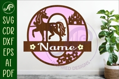 Unicorn Capital Monogram Letter name sign O SVG Product Image 1