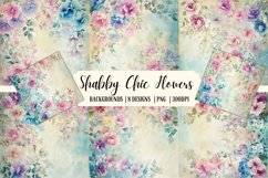 Shabby Chic Flowers Background|sublimation Designs Product Image 1