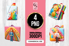 Colorful Art School Supplies Clipart Sublimation PNG Product Image 1