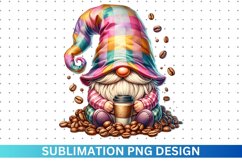 Easter Coffee Gnome Sublimation - Clipart PNG Product Image 1