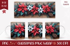 Poinsettia Mug Design, Christmas Mug Sublimation Design Product Image 1