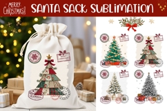 Cartoon Christmas Tree Santa Sack, Winter Sublimation Product Image 1